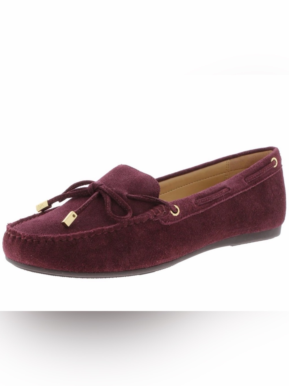 MICHAEL Michael Kors Sutton Burgundy Suede Moccasin Loafers US 8 NWOT